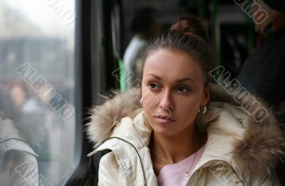 The girl in the bus