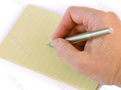 The pen in a hand