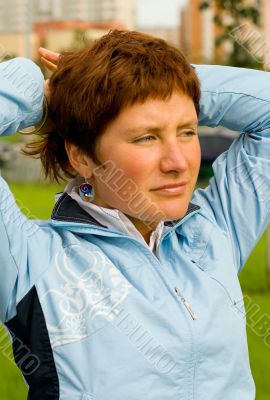 pretty woman in blue