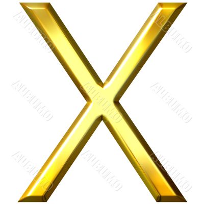3D Golden Letter X