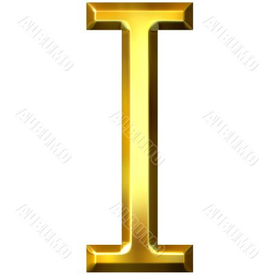 3D Golden Letter I