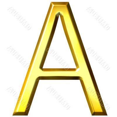 3D Golden Letter A