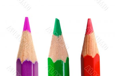 Three crayons vertically