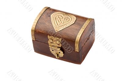 Chest wood and gold closed