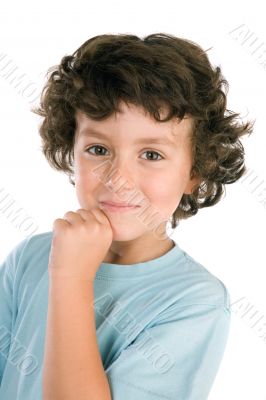 portrait of a handsome boy with blue shirt