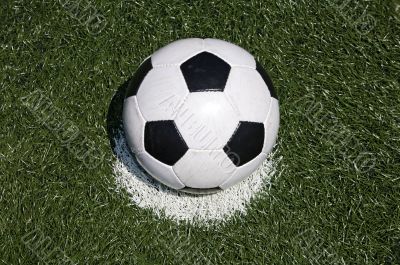 Soccer ball on the penalty point
