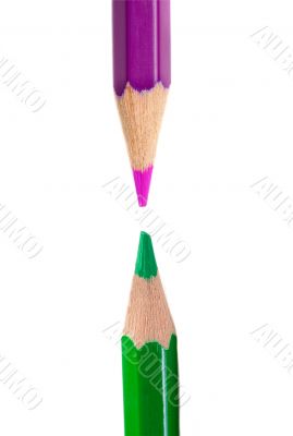 Two pencils confronted