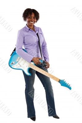 Woman with an electric guitar