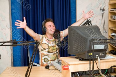 Smiling Radio DJ.