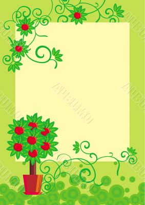 apple tree vector frame