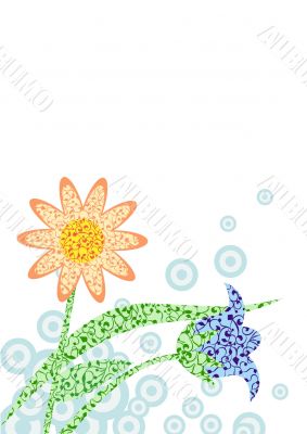 vector ornate flowers background