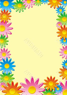 color flowers frame