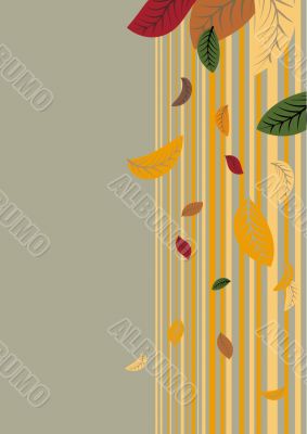 vector autumn leafs stripes background