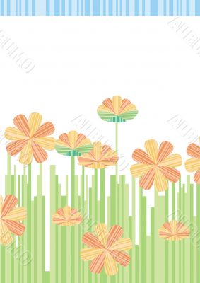orange flowers vector background