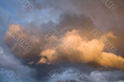 dramatic stormy sky with clouds