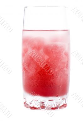 red cocktail on white