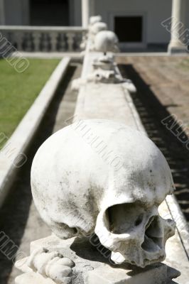 balustrade with skulls