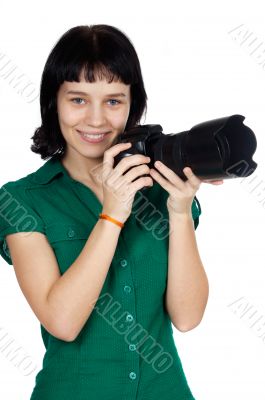 Beautiful girl with camera