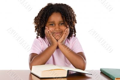 Adorable african girl studding