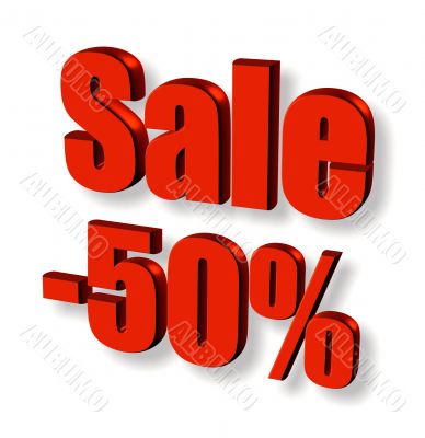 red sale word with shadow