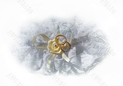 Garter and wedding rings
