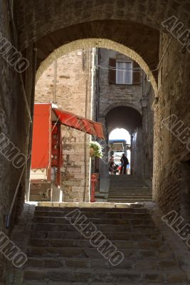 Arcevia - Bus stop in the ancient town