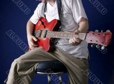 guitarist in studio