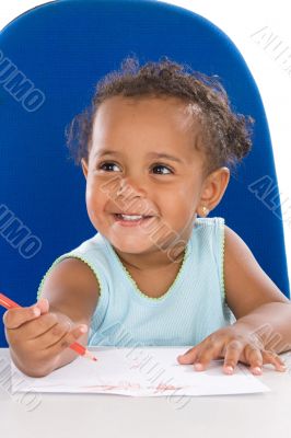 Adorable baby student