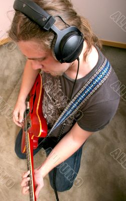 guitarist in studio