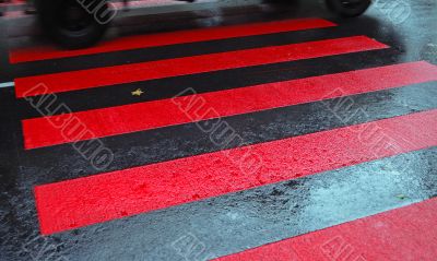 drops of rain water on a fresh asphalt