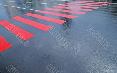 drops of rain water on a fresh asphalt