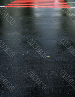 drops of rain water on a fresh asphalt