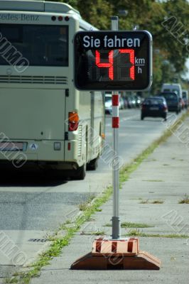 Speed control on a road