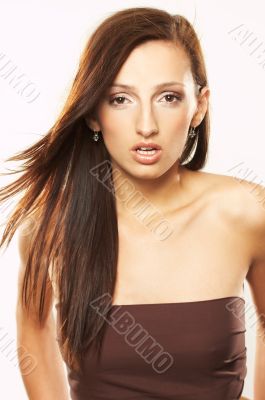 Young Woman with Windswept Hair