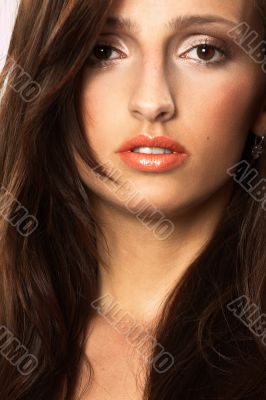Young Woman with Windswept Hair
