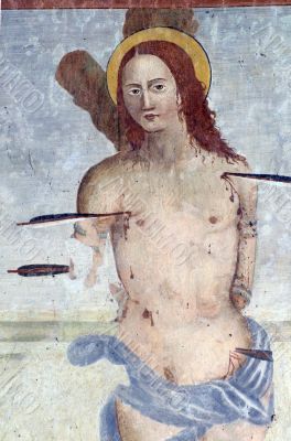 Fresco in the church Of San Vincenzo al Furlo