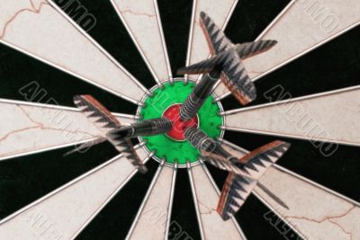 Darts With Three Arrows Into Center