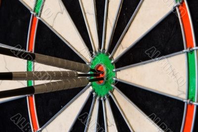 Darts With Three Arrows Into Center