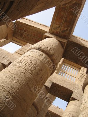 Columns in the Karnak temple complex