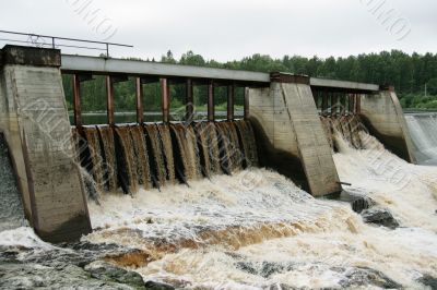 Dam of a hydroelectric power station