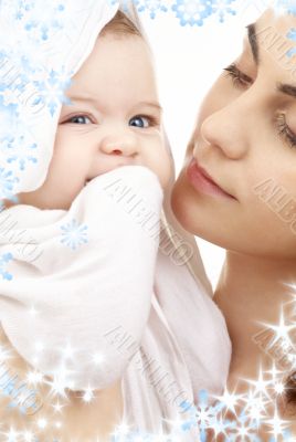 happy in mother hands