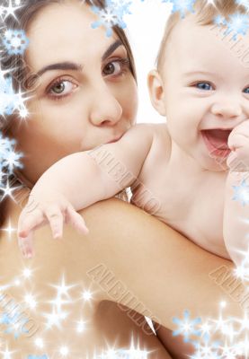 baby boy and beautiful mama