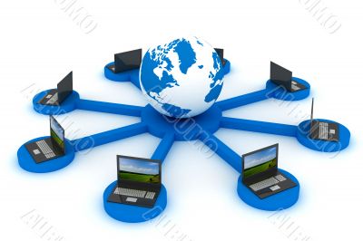 Global network the Internet. 3D image.