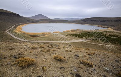  lake in the crater of a volcano