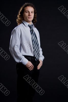 man on black