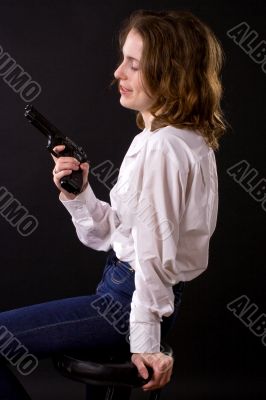 woman with gun
