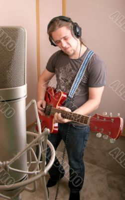 guitarist in studio
