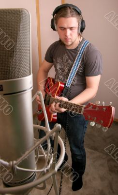 guitarist in studio