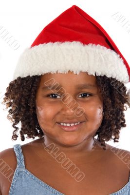 Beautiful girl with hat of Santa Claus