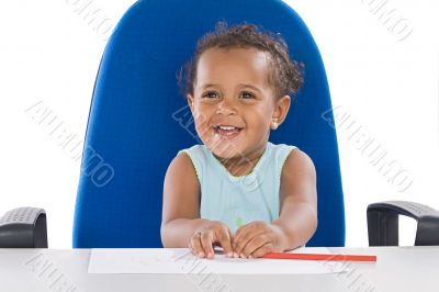 Adorable baby student